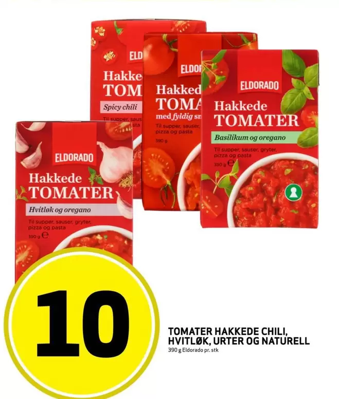 Chili - TOMATER HAKKEDE CHILI, HVITLØK, URTER OG NATURELL
