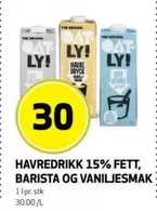 At - HAVREDRIKK 15% FETT, BARISTA OG VANILJESMAK