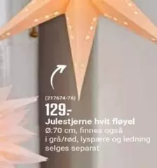 Julestjerne hvit fløyel