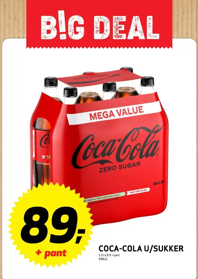 Coca Cola - COCA-COLA U/SUKKER