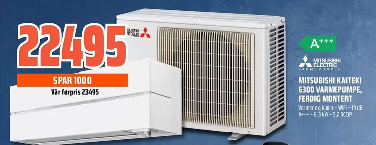 KAITEKI 6300 VARMEPUMPE, FERDIG MONTERT