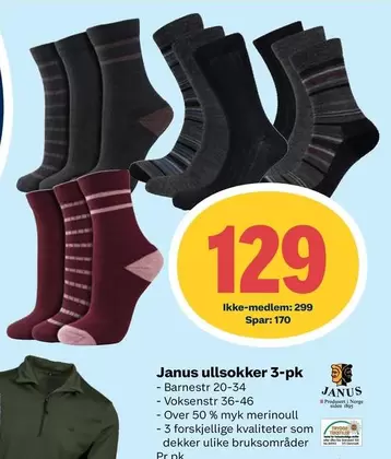 Over - ullsokker 3-pk