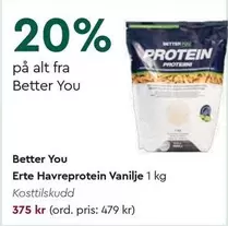 Protein - Erte Havreprotein Vanilje 1 kg
