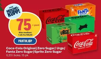 Coca Cola - Original/Zero Sugar/ Urge/ Fanta Zero Sugar/Sprite Zero Sugar