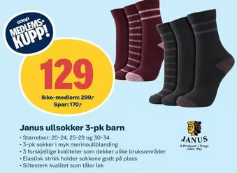 Barn - ullsokker 3-pk barn