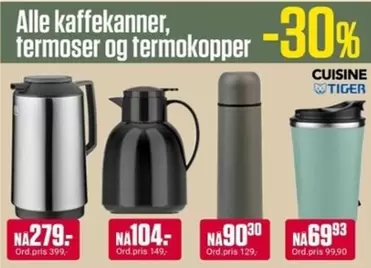 Tiger - Kaffekanner, termoser og termokopper