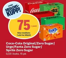 Coca Cola - Original/Zero Sugar/ Urge/Zero Sugar/ Zero Sugar
