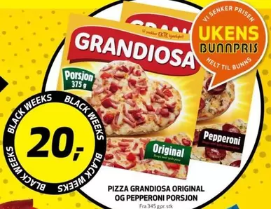 Grandiosa - PIZZA GRANDIOSA ORIGINAL OG PEPPERONI PORSJON