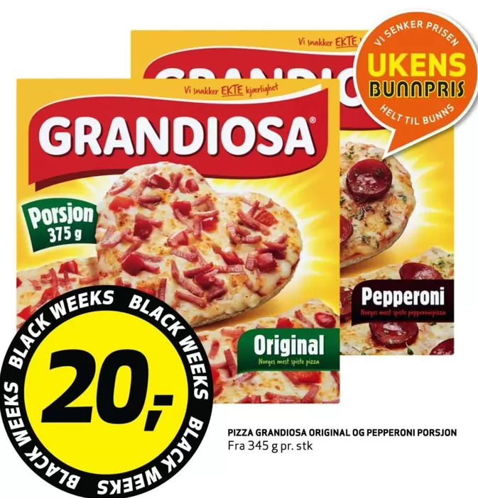 Grandiosa - Original og Pepperoni Porsjon