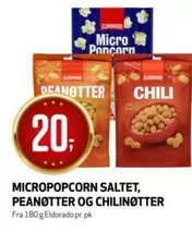 Chili - MICROPOPCORN SALTET, PEANØTTER OG CHILINØTTER