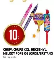 XXL, HEKSEHYL, MELODY POPS OG JORDBÆRSTANG