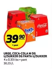 Coca Cola - COCA-COLA M OG U/SUKKER OG FANTA U/SUKKER