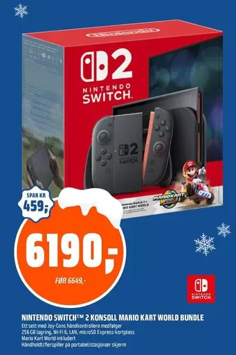 Nintendo - SWITCH 2 KONSOLL MARIO KART WORLD BUNDLE