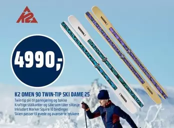 K2 - OMEN 90 TWIN-TIP SKI DAME 25