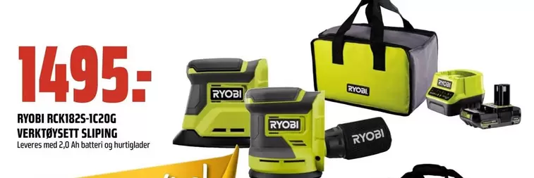 Ryobi - RCK182S-1C20G VERKTOYSETT SLIPING