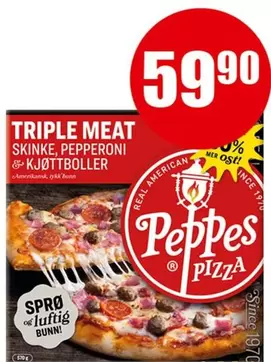 Ost - TRIPLE MEAT SKINKE, PEPPERONI & KJØTTBOLLER