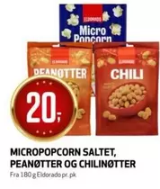 Chili - MICROPOPCORN SALTET, PEANØTTER OG CHILINØTTER