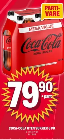 Coca Cola - UTEN SUKKER 6 PK