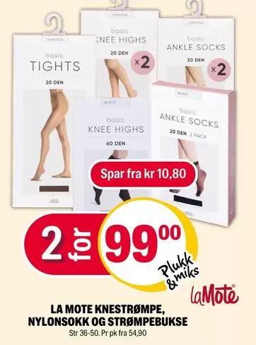 KNESTRØMPE, NYLONSOKK OG STRØMPEBUKSE