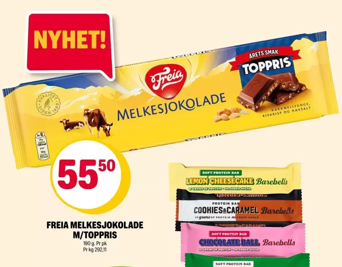 Protein - MELKESJOKOLADE M/TOPPRIS