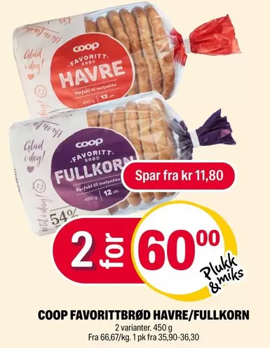 FAVORITTBRØD HAVRE/FULLKORN
