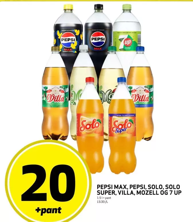 Max - PEPSI MAX, PEPSI, SOLO, SOLO SUPER, VILLA, MOZELL OG 7 UP