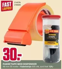 Fast - PAKKETAPE MED DISPENSER