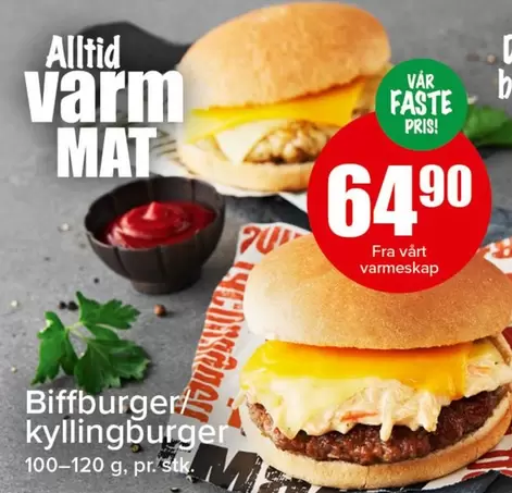 Mat - Biffburger, kyllingburger