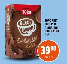 RETT I KOPPEN SJOKOLADE-DRIKK 10 PK