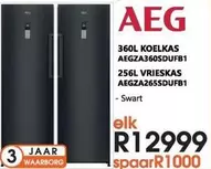 360L KOELKAS AEGZA360SDFB1, 256L VRIESKAS AEGZA265SDFB1