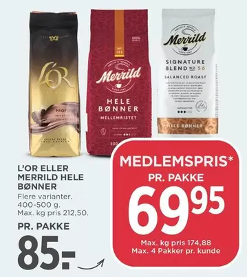 No - L'OR ELLER MERRILD HELE BØNNER