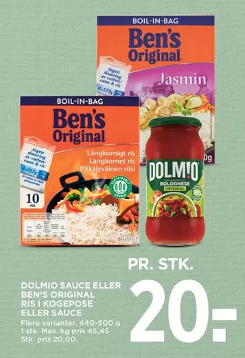 Bolognese - SAUCE ELLER BEN'S ORIGINAL RIS I KOGEPOSE ELLER SAUCE