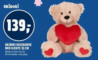 Barn - KOSEBAMSE MED HJERTE 30 CM