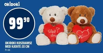 OKIDOKI KOSEBAMSE MED HJERTE 20 CM