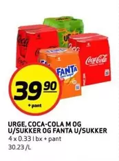 Coca Cola - COCA-COLA M OG U/SUKKER OG FANTA U/SUKKER