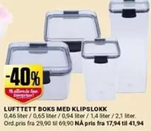 LUFTTETT BOKS MED KLIPSLOKK