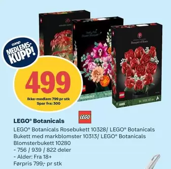 Botanicals Rosebukett 10328, Botanicals Bukett med markblomster 10313, Botanicals Blomsterbukett 10280