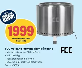 Volcano Fury medium båltønne