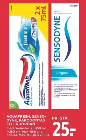 Family - AQUAFRESH, SENSODYNE, PARODONTAX ELLER JORDAN