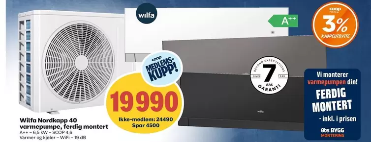 Nordkapp 40 varmepumpe, ferdig montert