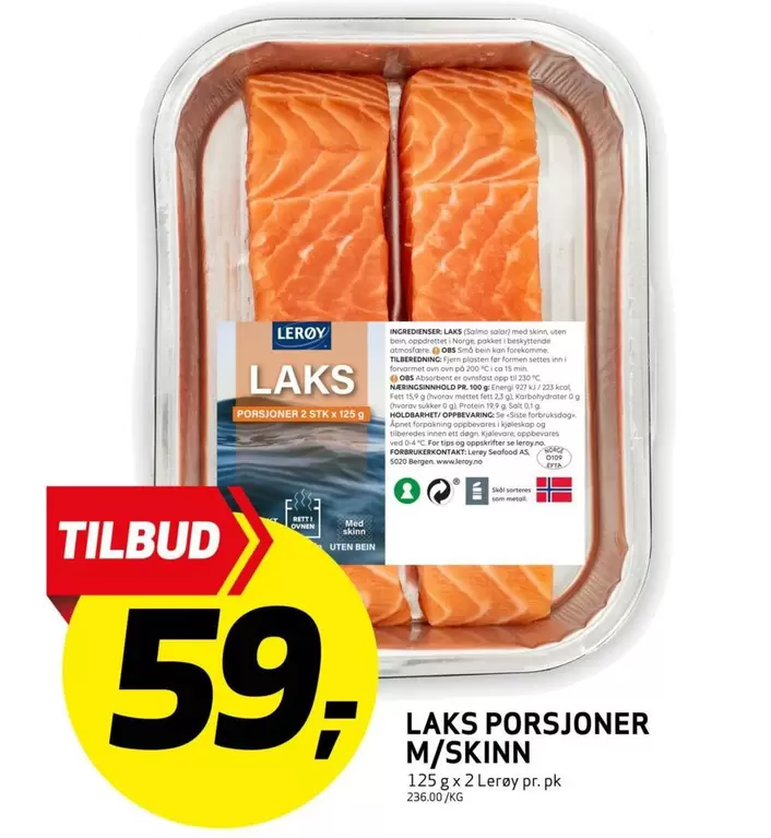 As - LAKS PORSJONER M/SKINN