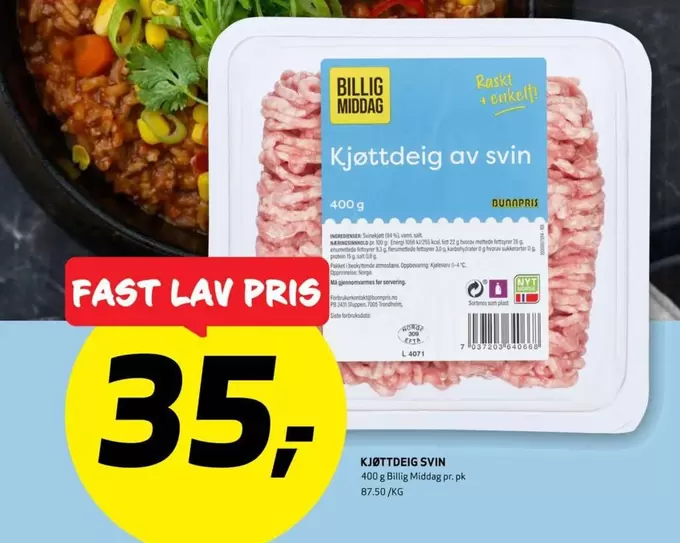 Fast - Kjøttdeig av svin