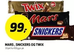 MARS , SNICKERS OG TWIX