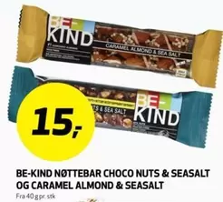 NØTTEBAR CHOCO NUTS & SEASALT OG CARAMEL ALMOND & SEASALT
