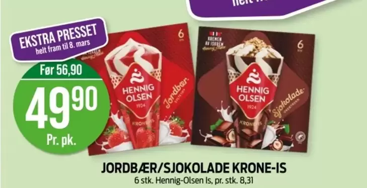 Fram - JORDBÆR/SJOKOLADE KRONE-IS
