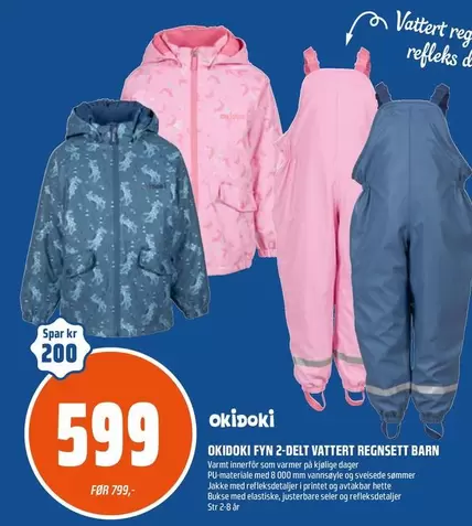 Barn - FYN 2-DELT VATTERT REGNSETT BARN