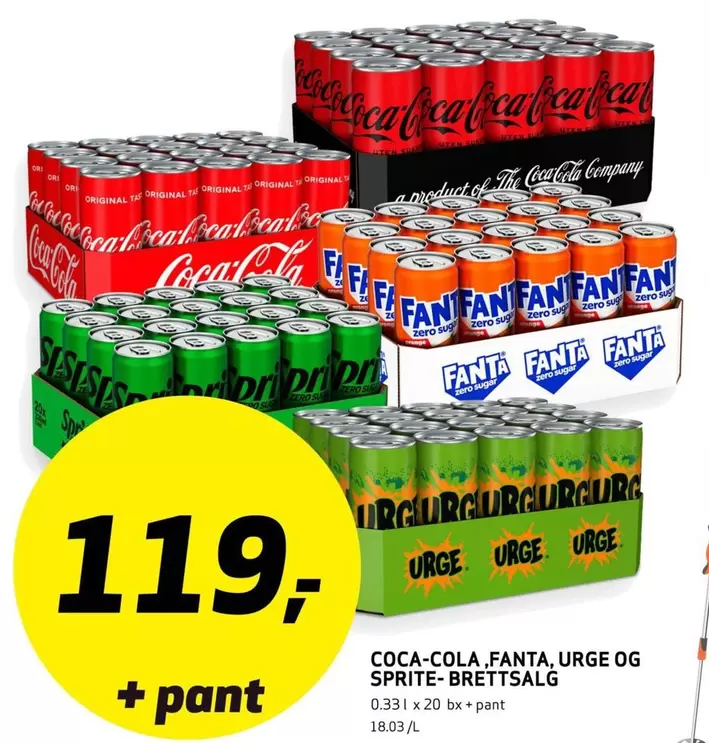 Coca Cola - FANTA, URGE OG SPRITE-BRETTSALG
