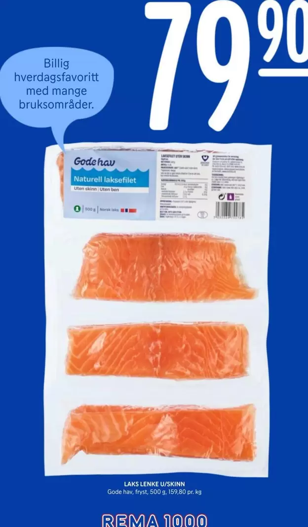 Skin - Naturfilet laksefilet