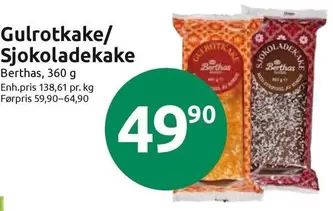 Gulrotkake/ Sjokoladekake