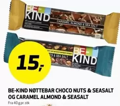 NØTTEBAR CHOCO NUTS & SEASALT OG CARAMEL ALMOND & SEASALT